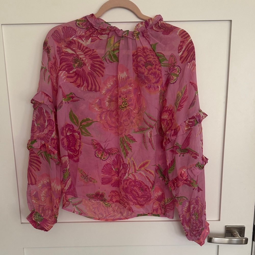 Banjanan Vibrant Pink Floral Blouse